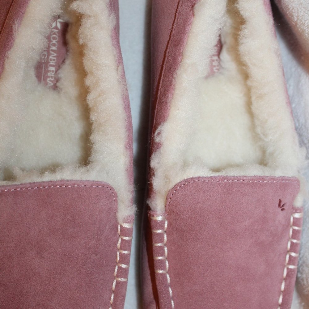 NIB UGG KOOLABURRA WOMEN'S SUEDE FUR SLIPPERS PINK - Picture 4 of 6